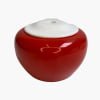 Candy bowl red with white lid